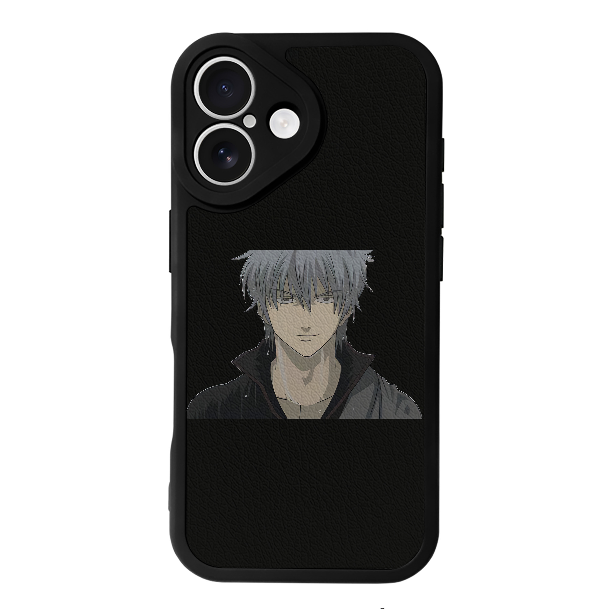 （画像用） ぎんたま 坂田銀時（さかたぎんとき） 神楽 志村新八（しむら しんぱち） GINTAMA Sakata Gintoki Kagura Shimura Shinpachi 【iPhone 16シリーズ対応】シリコンスマホケース（レザー調） 材質：シリコン